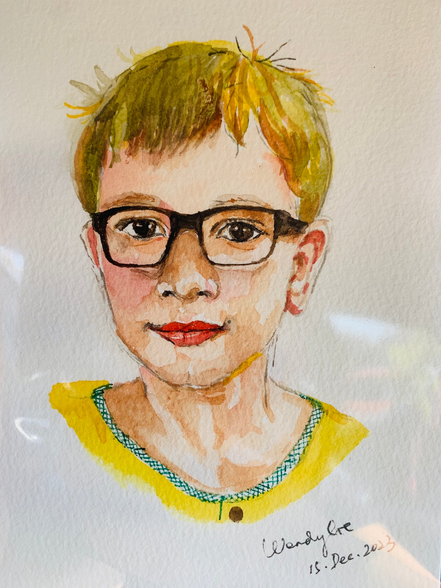 Mini Custom Watercolor Portrait – A6 Size (One Person)