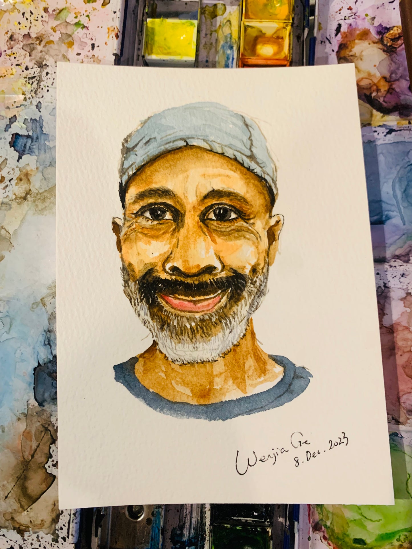 Mini Custom Watercolor Portrait – A6 Size (One Person)